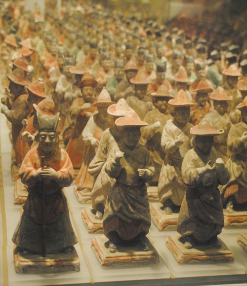 statuette di guardie d'onore, dinastia Ming (1368-1644 d.C.)